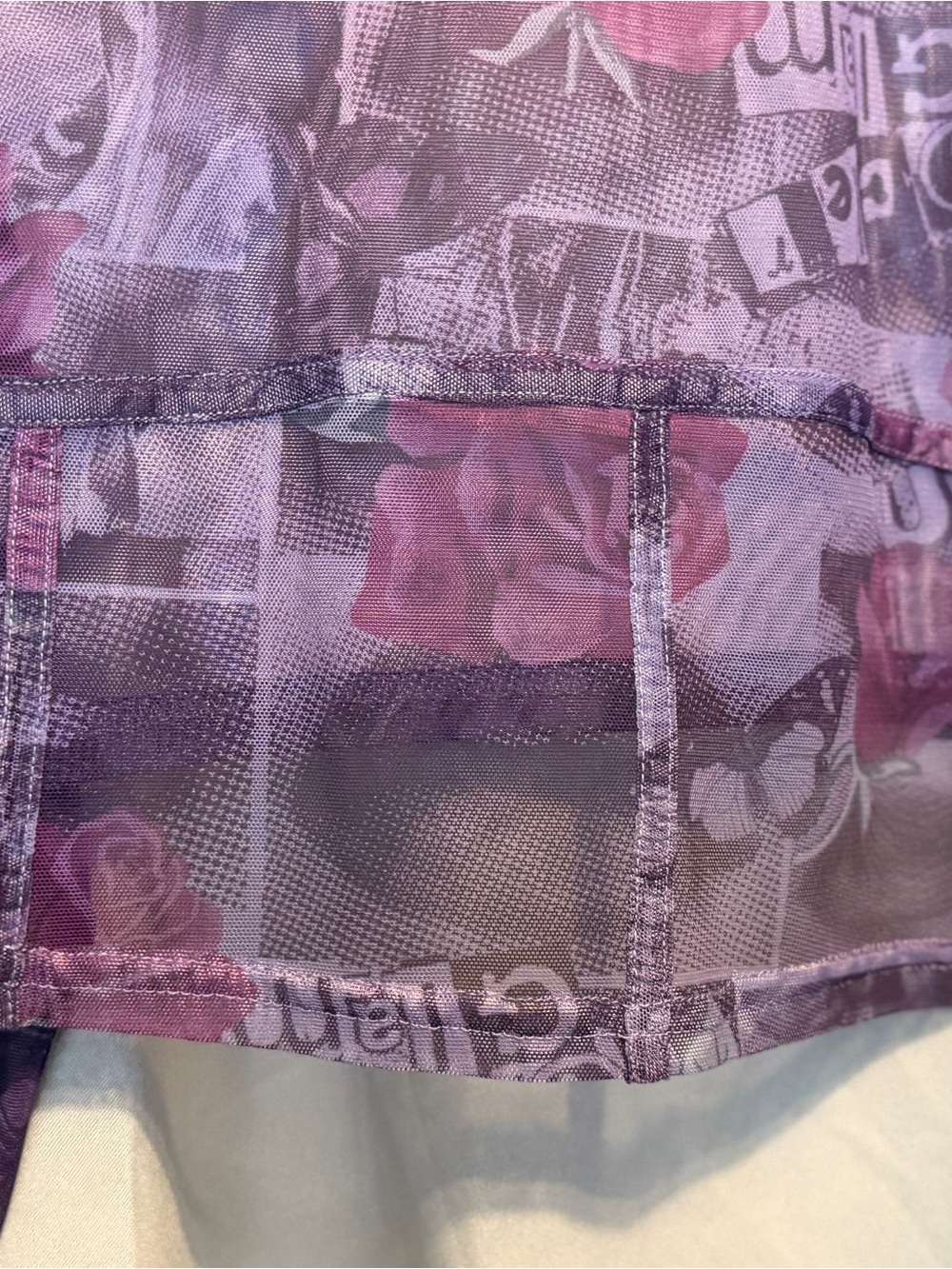 Torrid x Betsy Johnson Purple Printed Mesh Cropped Long-Sleeve Top - NWOT - Picture 5 of 5